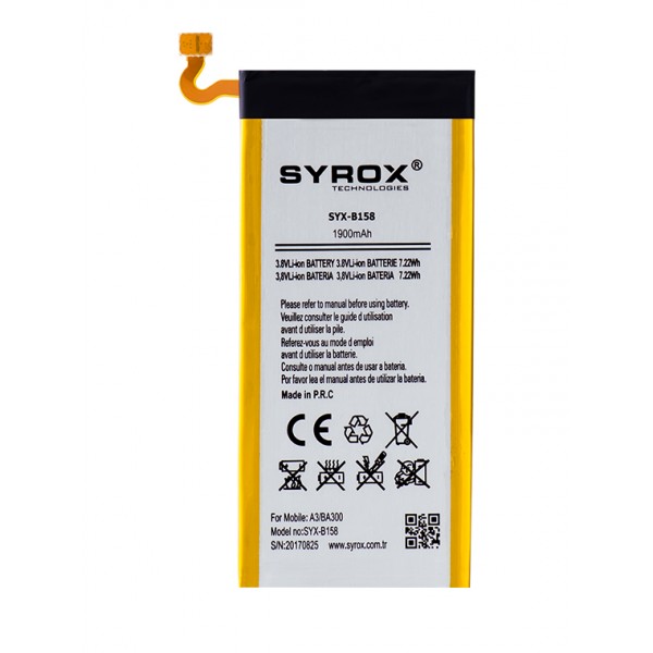 Syrox Samsung Galaxy A3 (BA300) Batarya 1900 mAh B158…