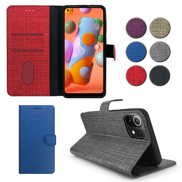 Xiaomi Mi 11 Lite Kılıf FitCase Fabric Kapaklı Cüzdanlı…