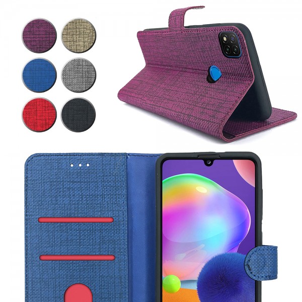 Xiaomi Redmi 9C Kılıf FitCase Fabric Kapaklı Cüzdanlı…