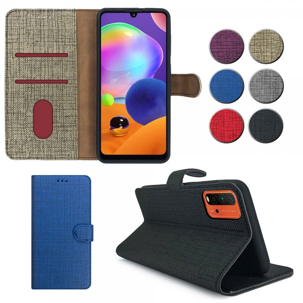 Xiaomi Redmi 9T Kılıf FitCase Fabric Kapaklı Cüzdanlı…